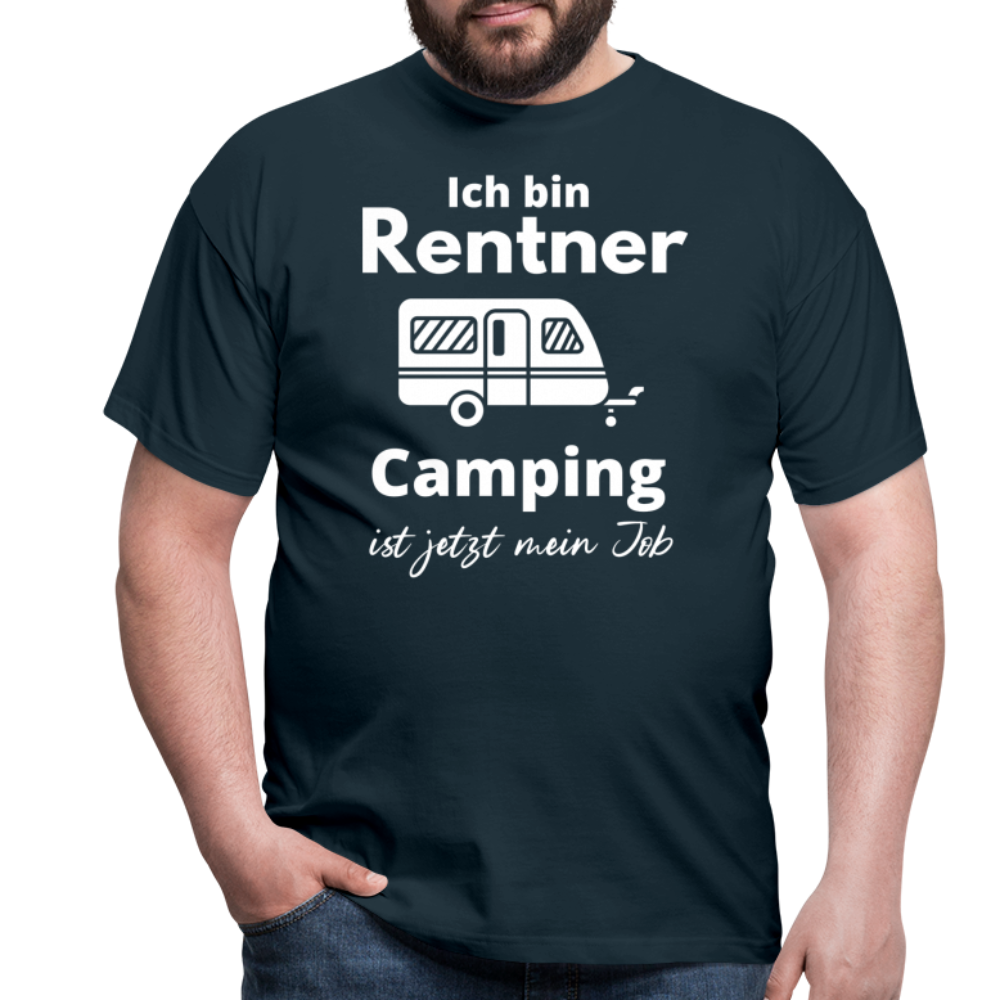 Männer T-Shirt Rentner Camping Job Wohnwagen Zubehör Rente - Navy