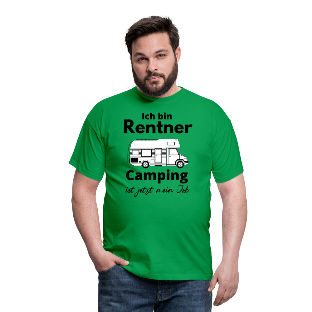 Männer T-Shirt Rentner Camping ist mein Job Wohnmobil Classic Ruhestand - Kelly Green