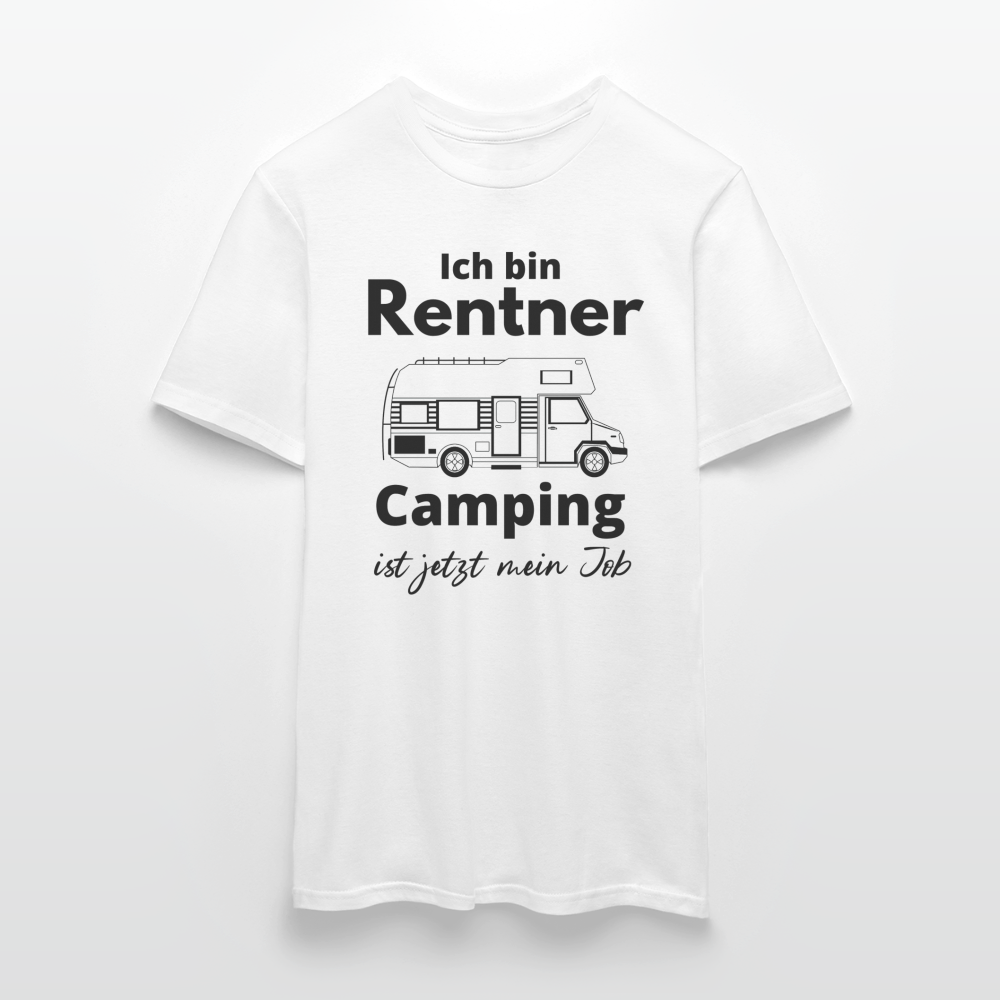 Männer T-Shirt Rentner Camping ist mein Job Wohnmobil Classic Ruhestand - Weiß