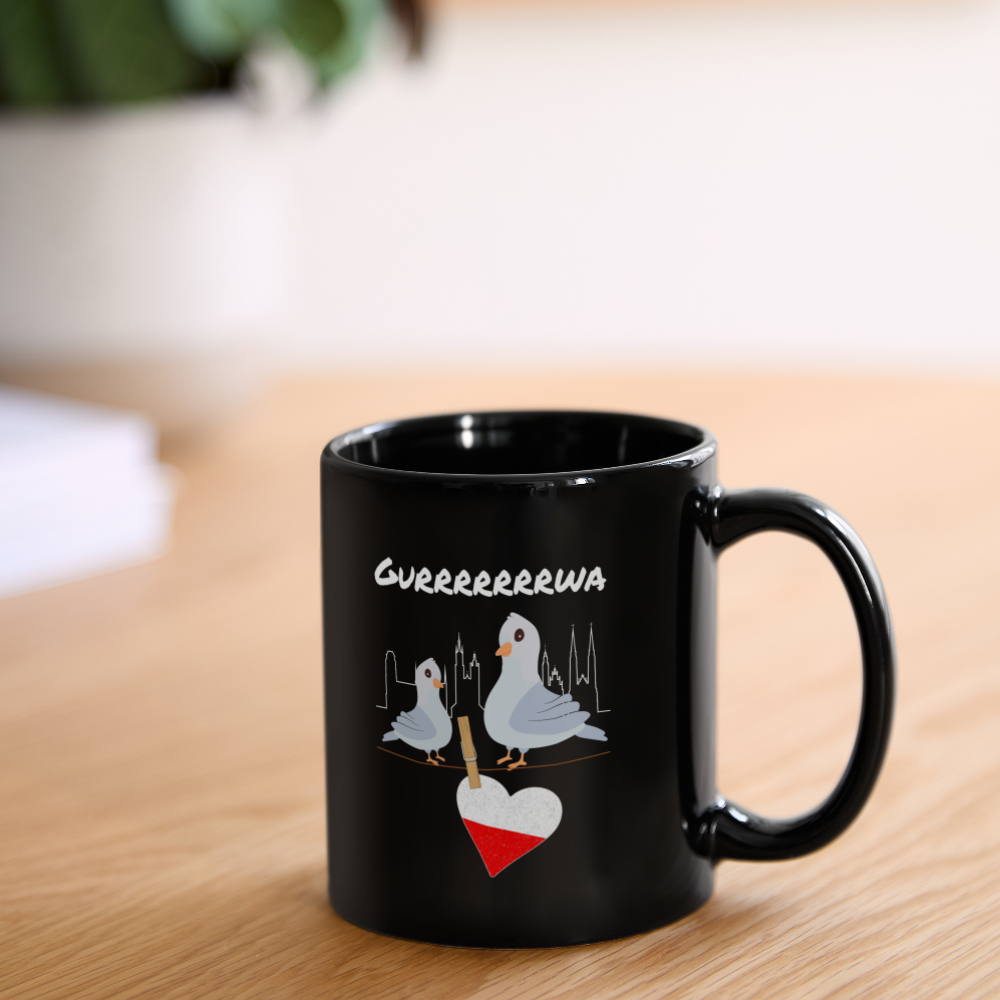 Tasse Polen Kurwa schwarz Tauben Polnisch - black