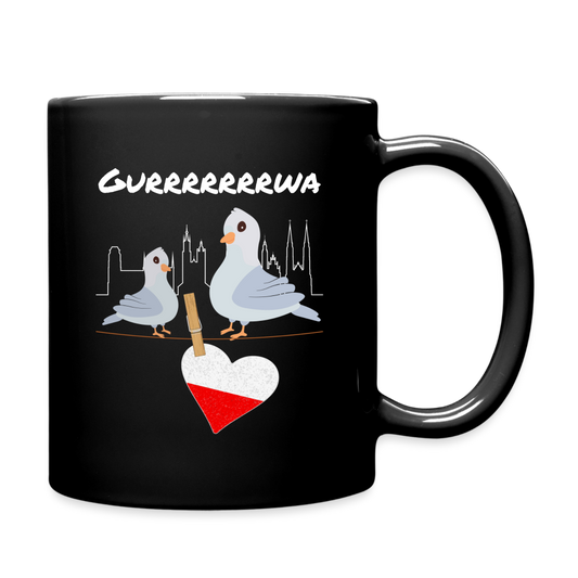 Tasse Polen Kurwa schwarz Tauben Polnisch - black