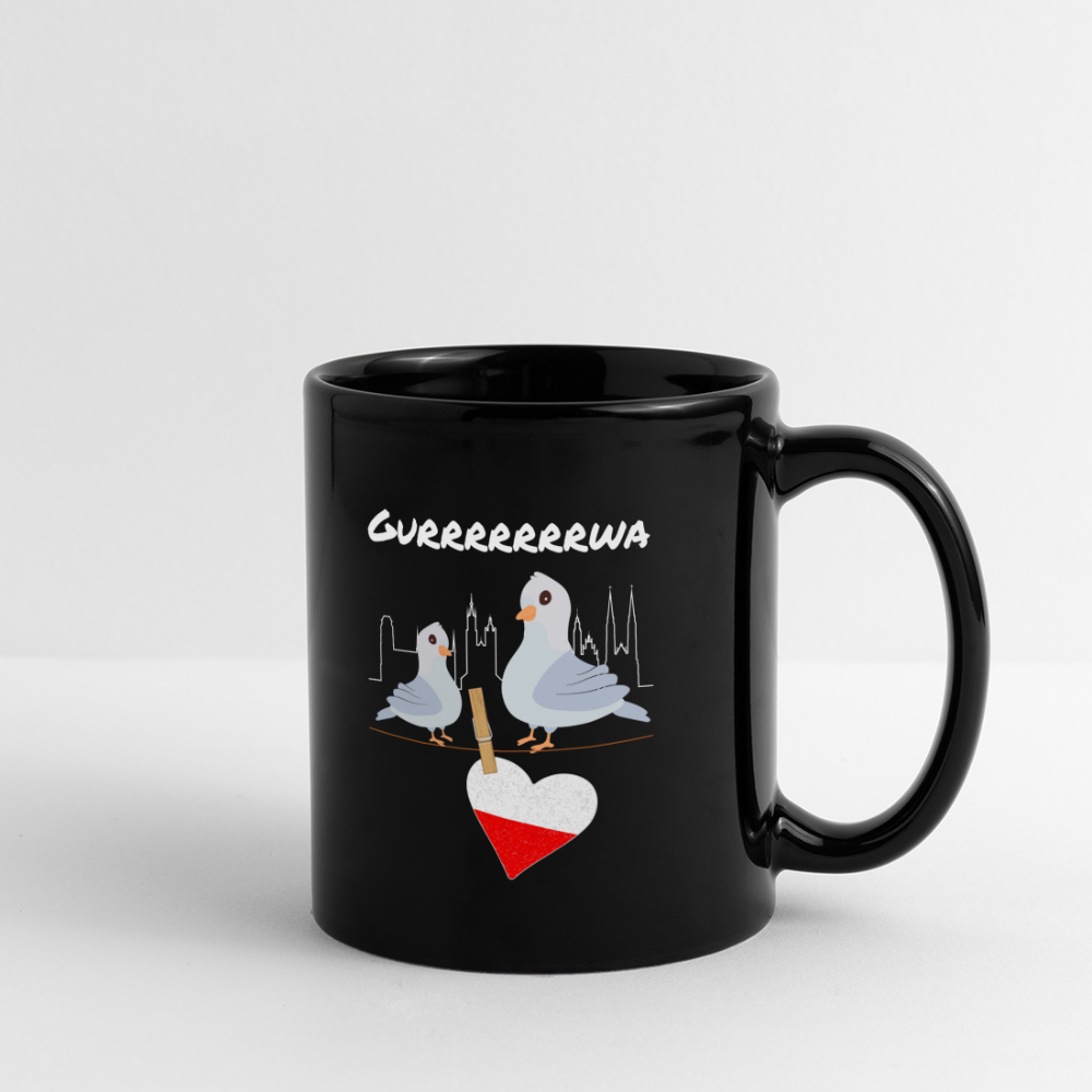 Tasse Polen Kurwa schwarz Tauben Polnisch - black