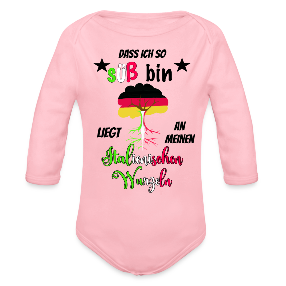 Babybody italienische Wurzeln Organic Longsleeve Baby Bodysuit Italien - light pink