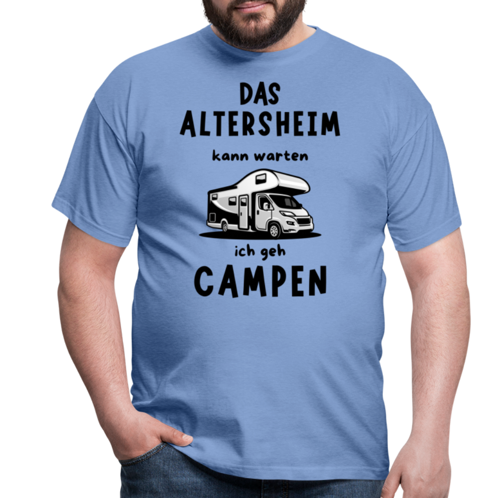 Männer T-Shirt Altersheim kann warten Wohnmobil Rentner Ruhestand - carolina blue