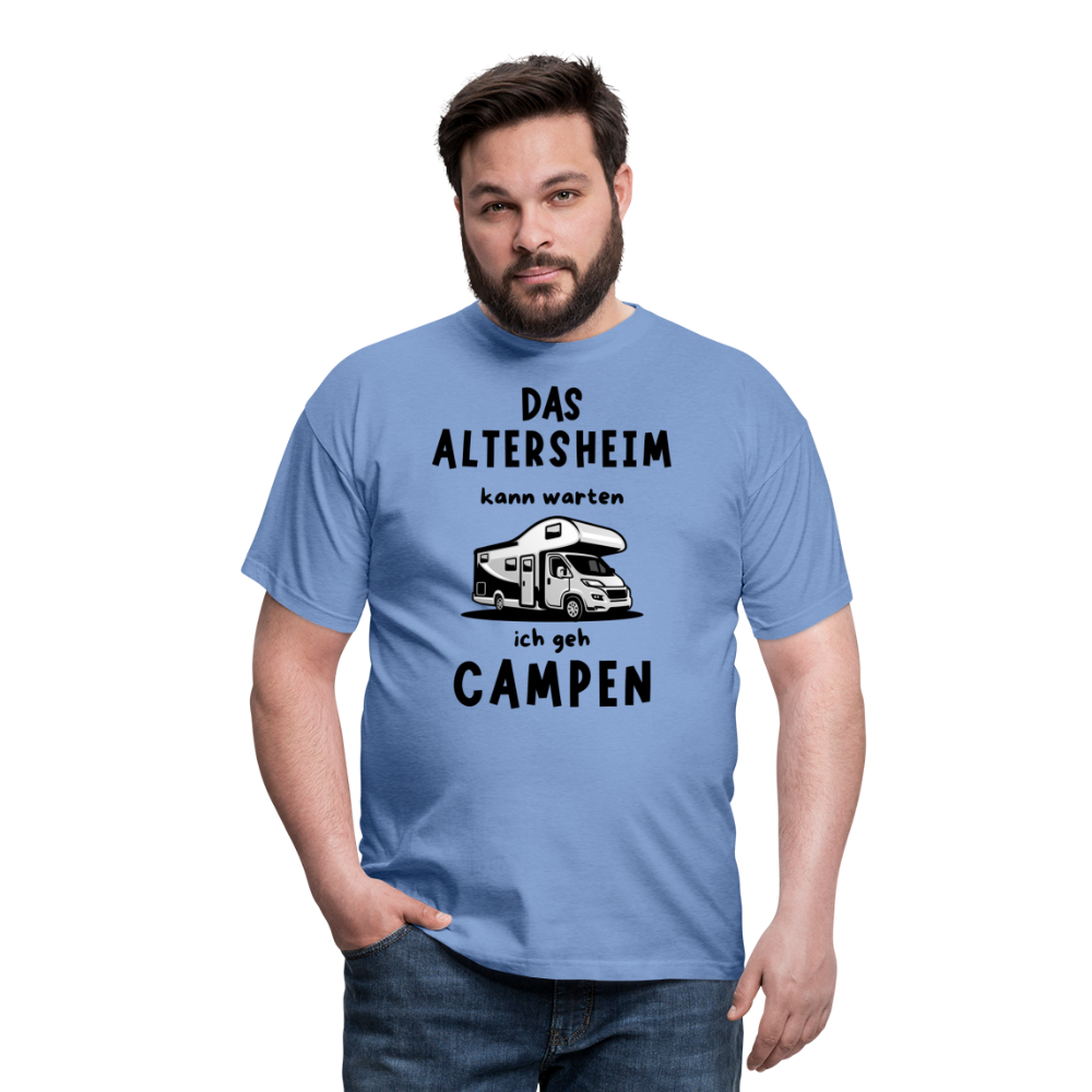 Männer T-Shirt Altersheim kann warten Wohnmobil Rentner Ruhestand - carolina blue