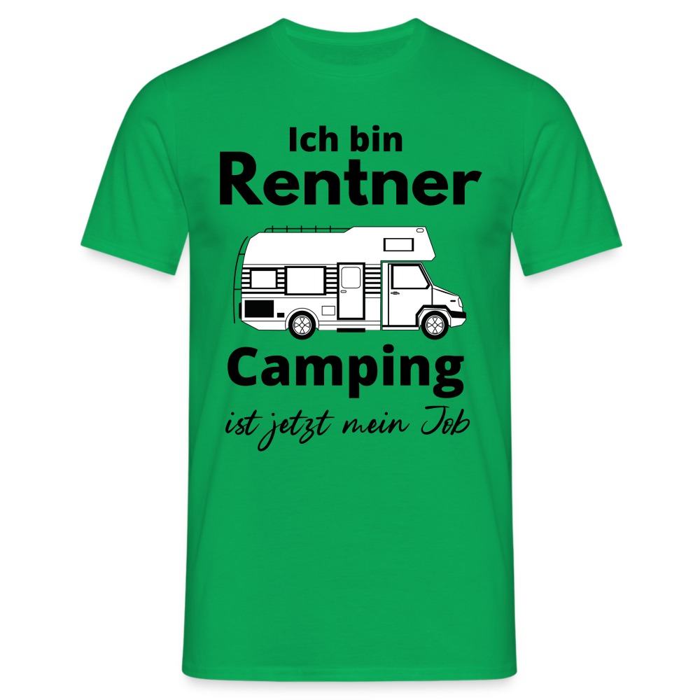 Männer T-Shirt Rentner Camping ist mein Job Wohnmobil Classic Ruhestand - Kelly Green