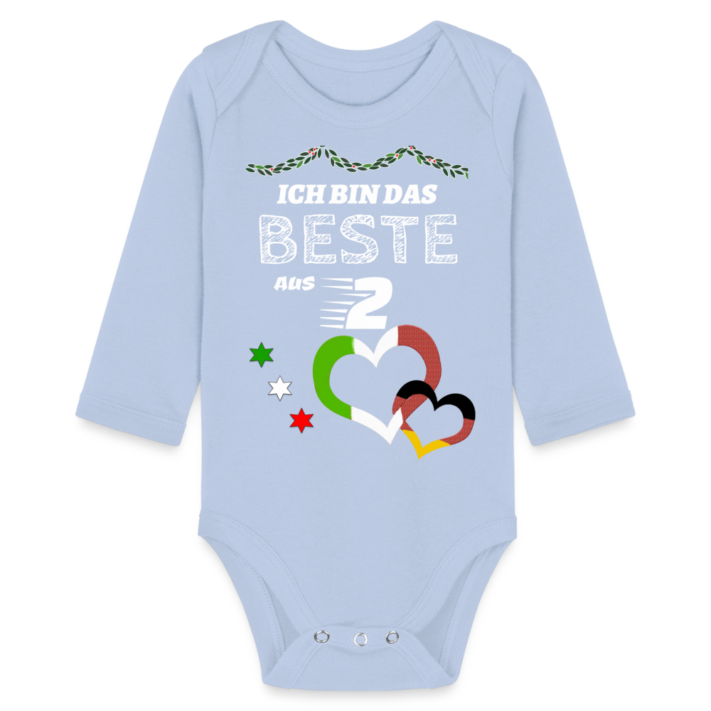 Italien beste aus 2 - Organic Longsleeve Baby Bodysuit Italienisch - sky