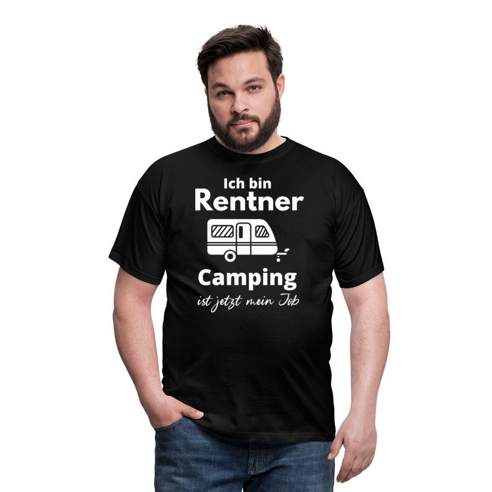 Männer T-Shirt Rentner Camping Job Wohnwagen Zubehör Rente - Schwarz