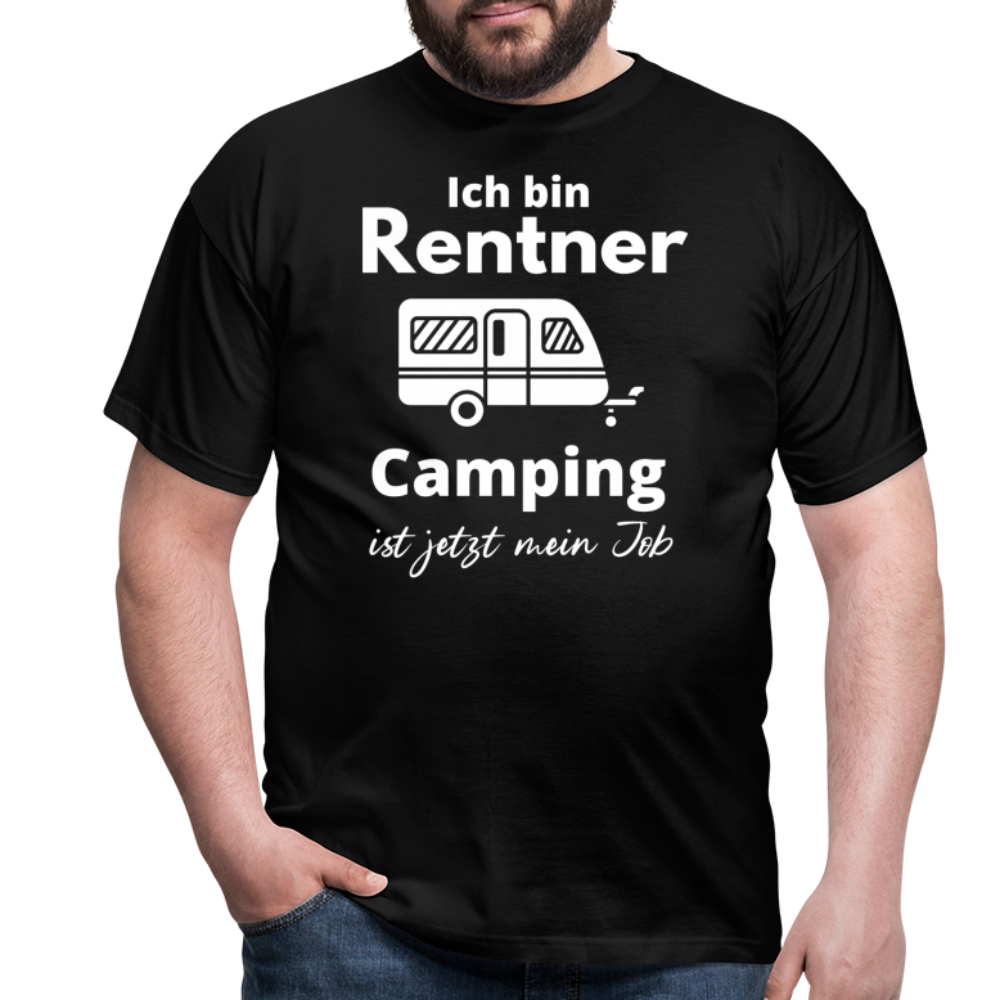 Männer T-Shirt Rentner Camping Job Wohnwagen Zubehör Rente - Schwarz