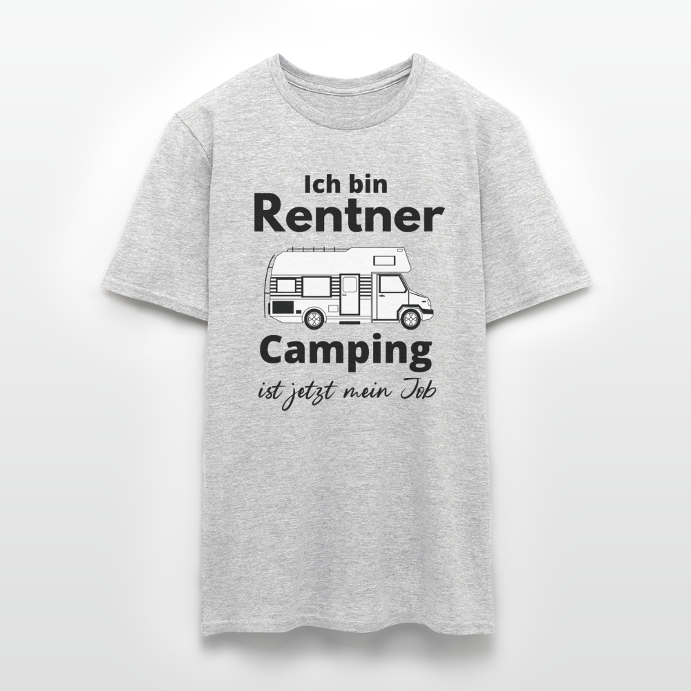 Männer T-Shirt Rentner Camping ist mein Job Wohnmobil Classic Ruhestand - Grau meliert