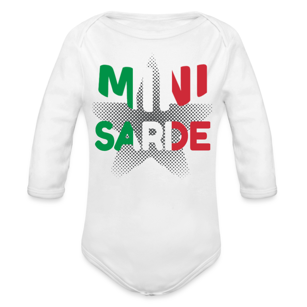 Mini Sarde Italien Organic Longsleeve Baby Bodysuit Sardinien Italienisch - white