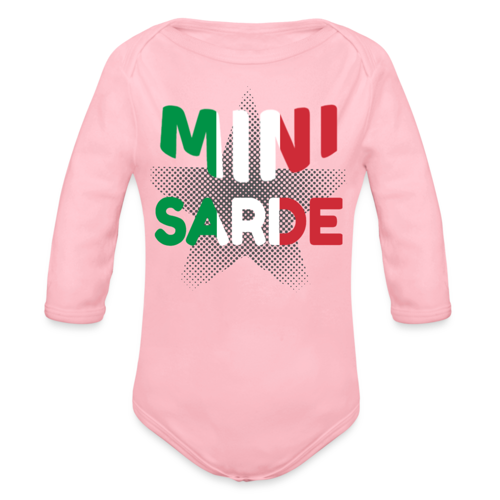 Mini Sarde Italien Organic Longsleeve Baby Bodysuit Sardinien Italienisch - light pink