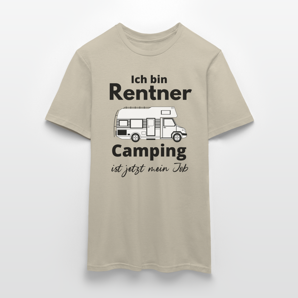 Männer T-Shirt Rentner Camping ist mein Job Wohnmobil Classic Ruhestand - Sandbeige