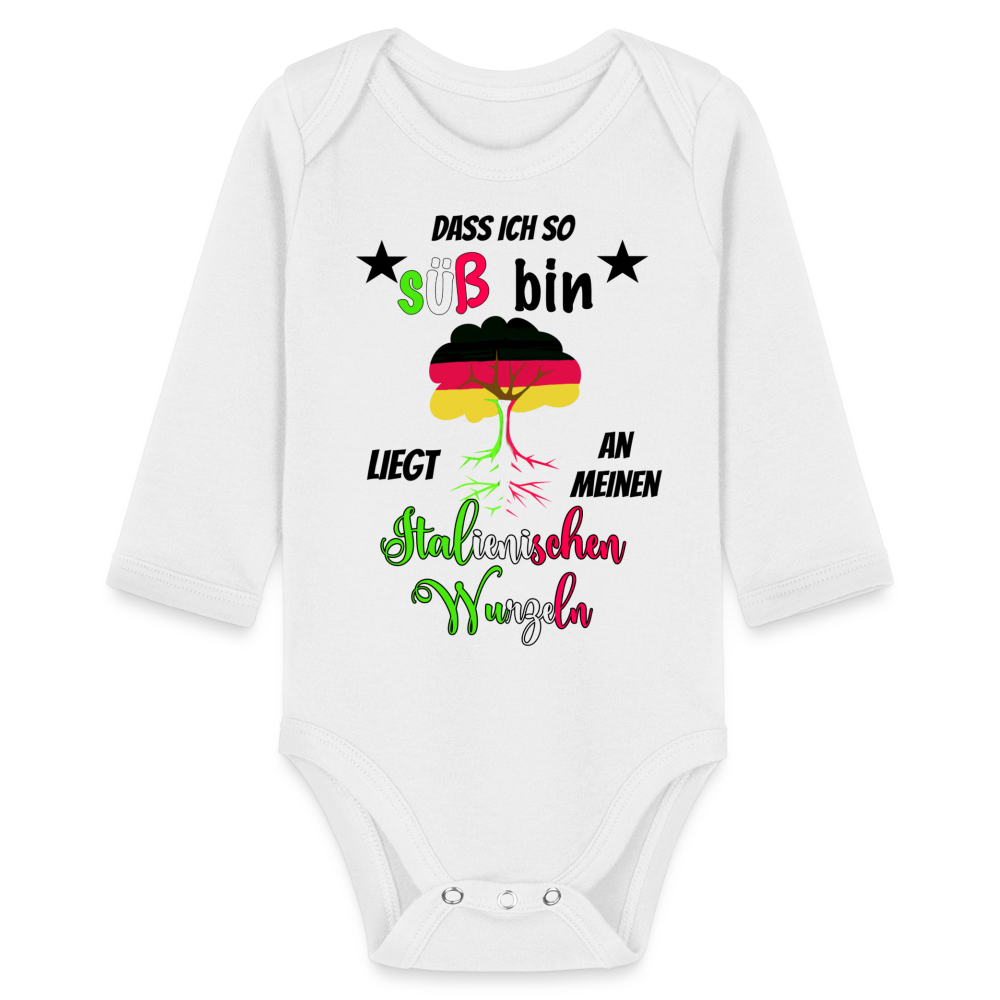 Babybody italienische Wurzeln Organic Longsleeve Baby Bodysuit Italien - white