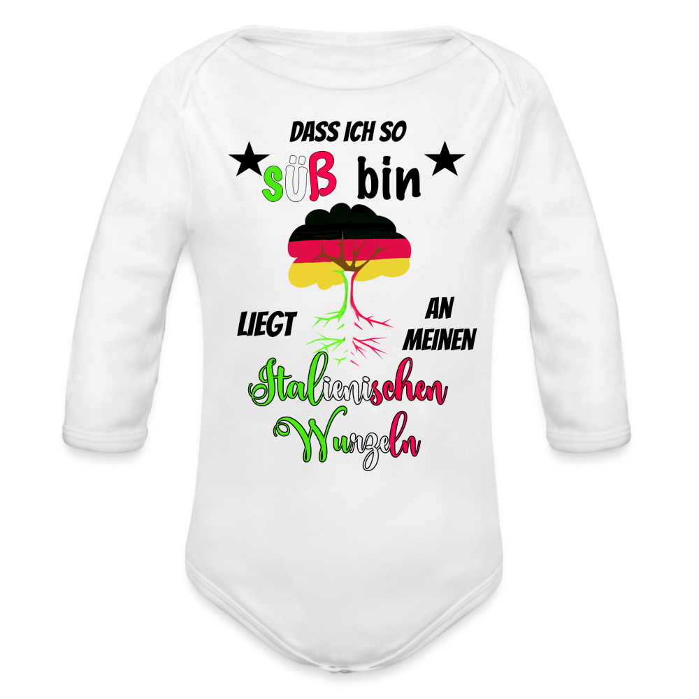 Babybody italienische Wurzeln Organic Longsleeve Baby Bodysuit Italien - white