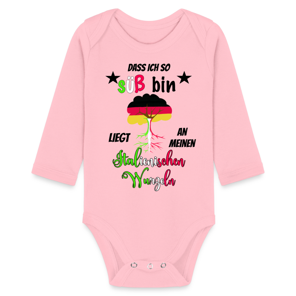 Babybody italienische Wurzeln Organic Longsleeve Baby Bodysuit Italien - light pink