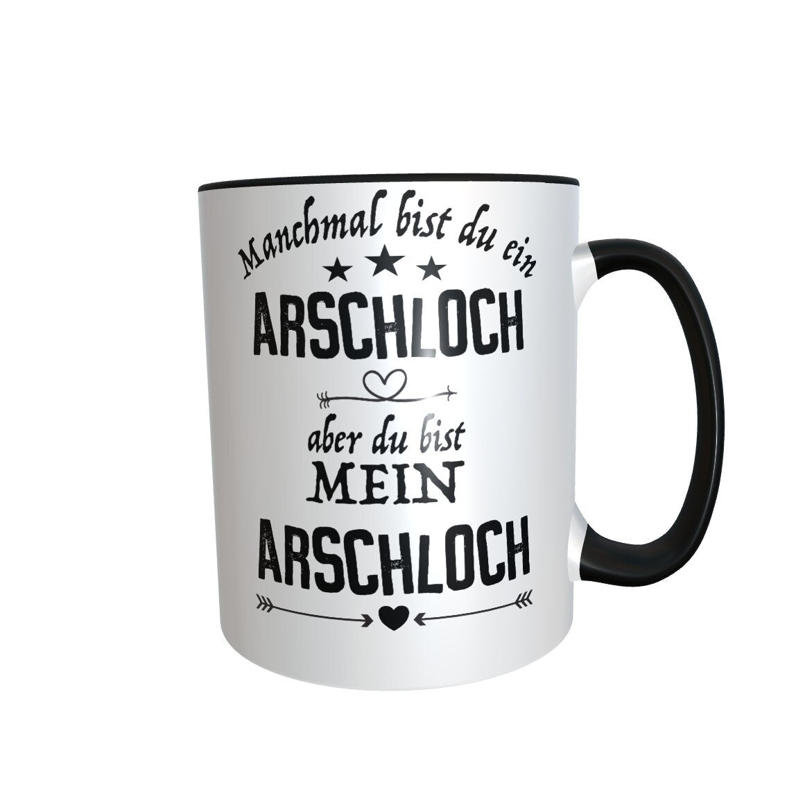 Tasse mit Spruch Kaffeetasse - Arschloch  - Valentinstag Geschenk Tasse Ehemann Freund Partner  Spaß Lustig Spruch Humor