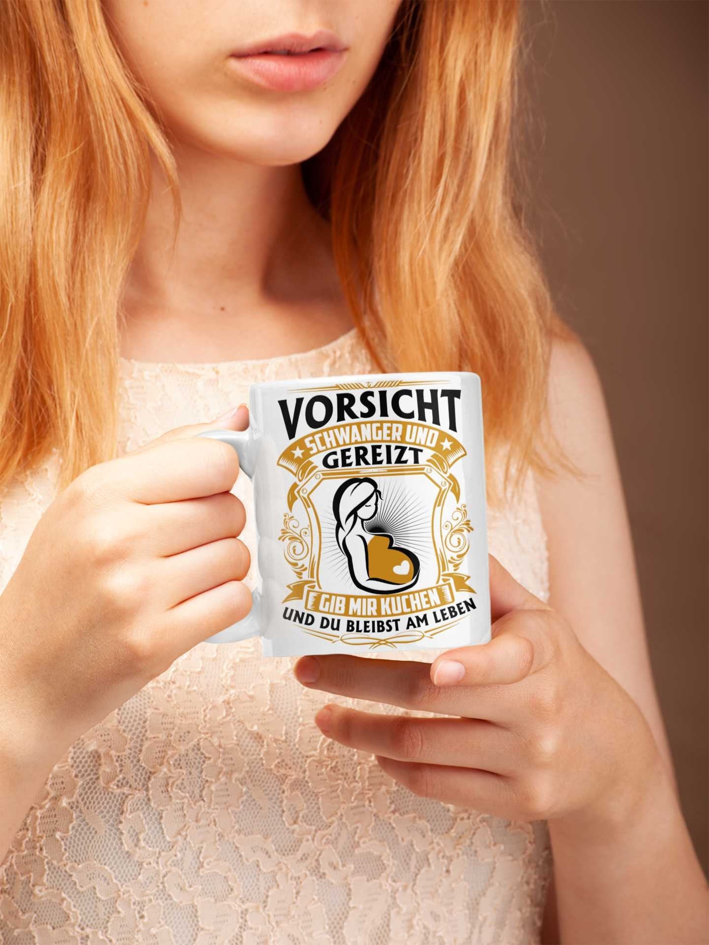 Kaffeetasse „Schwanger und gereizt" Humor Geschenk   Kaffeetasse  Becher Tasse Schwangerschaft Geburt