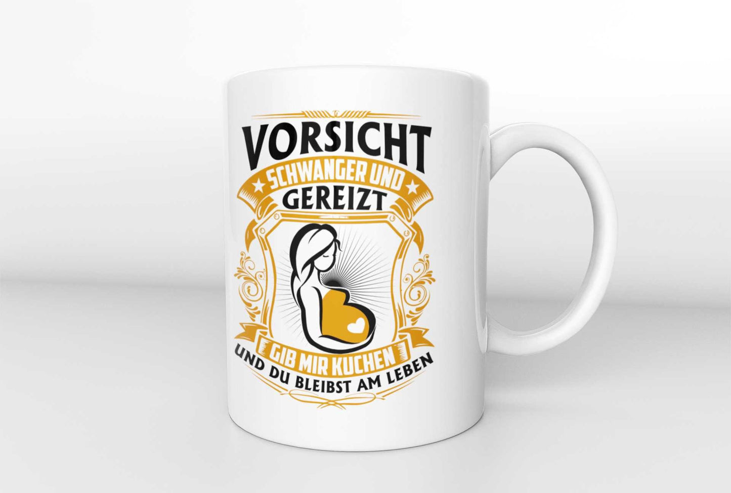 Kaffeetasse „Schwanger und gereizt" Humor Geschenk   Kaffeetasse  Becher Tasse Schwangerschaft Geburt