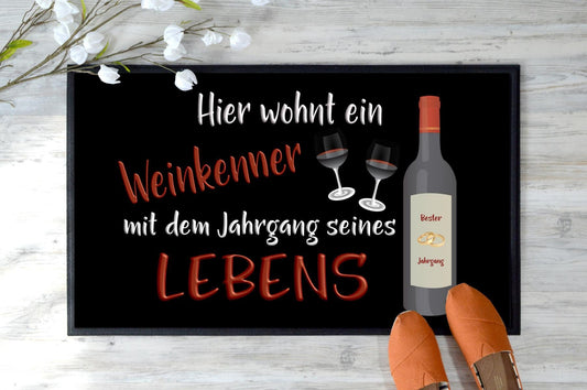 Fußmatte Weinkenner Geschenk für Weintrinker und Weinliebhaber