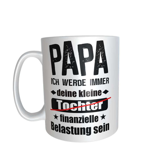 Tasse mit Spruch Papa Tasse finanzielle Belastung Geschenk von Tochter für Väter Kaffeetasse Becher Vatertag Vater Gift Fathersday