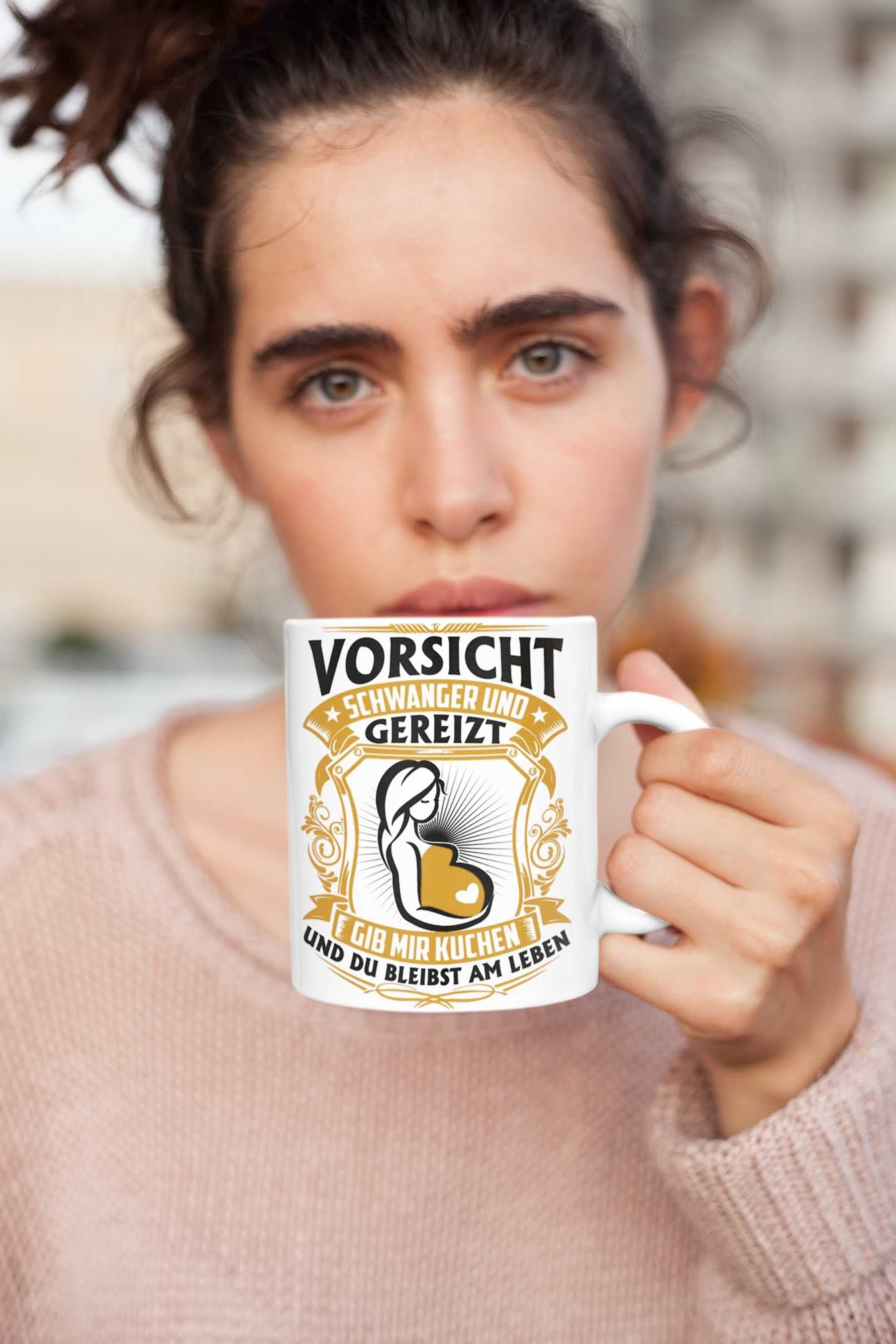 Kaffeetasse „Schwanger und gereizt" Humor Geschenk   Kaffeetasse  Becher Tasse Schwangerschaft Geburt