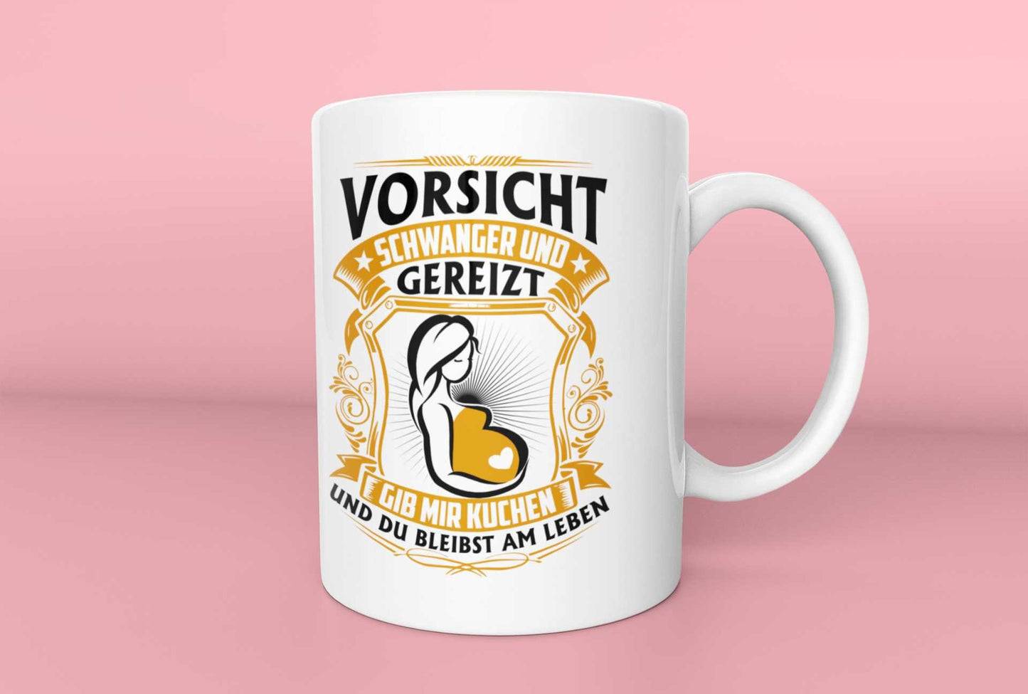 Kaffeetasse „Schwanger und gereizt" Humor Geschenk   Kaffeetasse  Becher Tasse Schwangerschaft Geburt