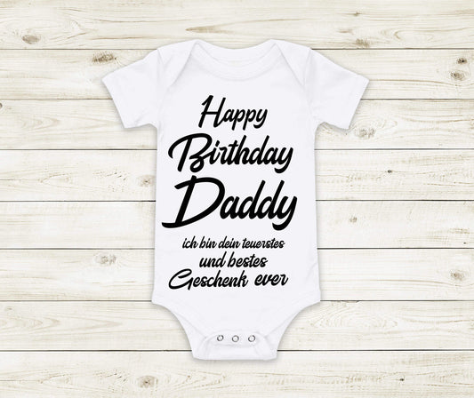 Babybody Babybody "Happy Birthday Papa ich bin dein teuerstes Geschenk ever" Strampler Geburt Geschenk Baby Party Geburtstag Vater Geburt