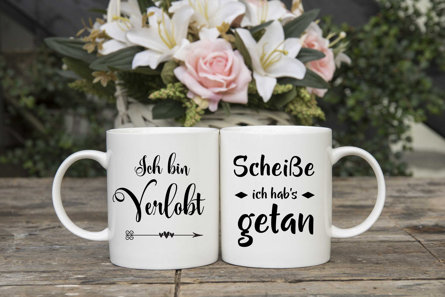 Ich bin verlobt Tassenset Paare fr  Verlobung Geschenk Verlobte und Verlobter  Kaffeetasse  Becher