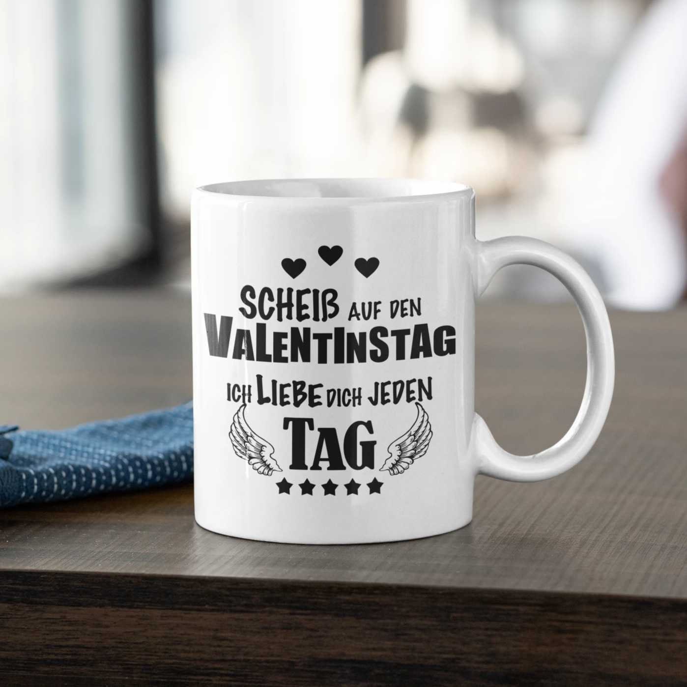 Tasse Scheiß auf den Valentinstag  Geschenk für Männer Freund Partner Ehemann frech Valentinstagsgeschenk