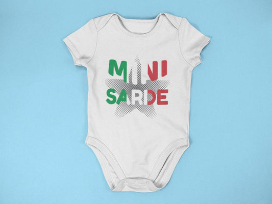 Baby Geschenk Babybody Babybody Strampler  "Mini Sarde" Geburt Geschenk Baby Party Italien Italiener Sardinien Italienisch