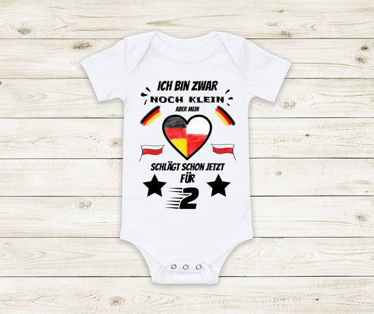 Baby Geschenk Babybody Baby Body Strampler Deutschland Polen Fußball kurzarm weiß Baumwolle lustig und frech Geschenk