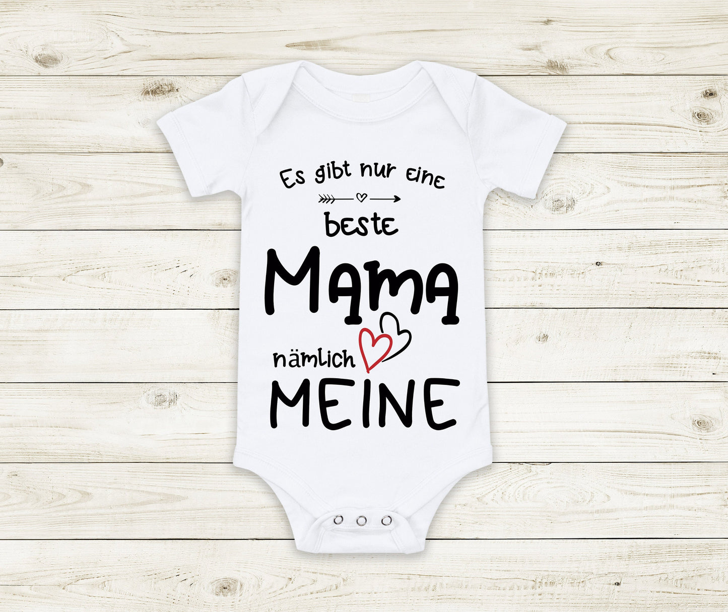 Baby Geschenk Muttertag Babybody - Nur eine beste Mama nämlich meine - Muttertagsgeschenk kurzarm weiß Bio Baumwolle