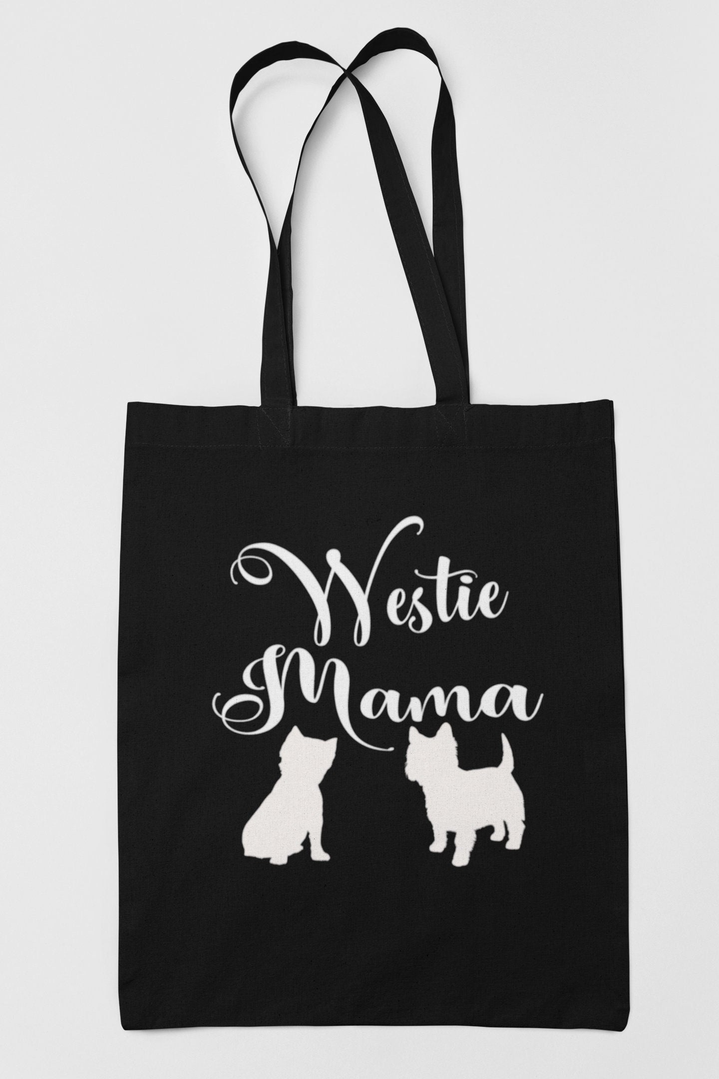 Westi Mama Tasche aus Baumwolle Jutebeutel schwarz