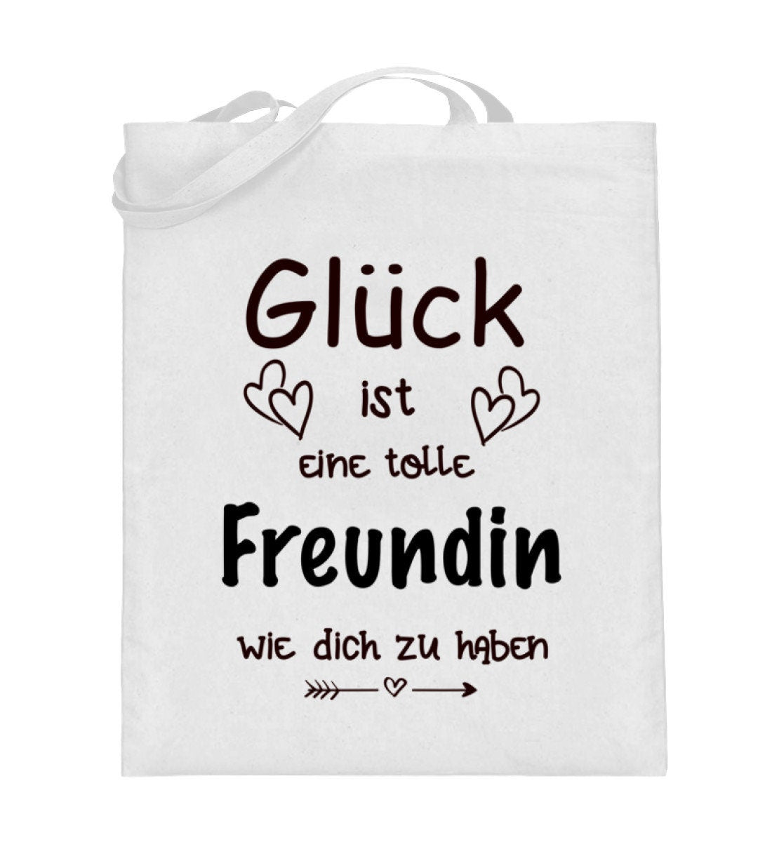 Glück ist Freundin wie dich zu haben   - Jutebeutel (mit langen Henkeln)