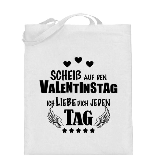 Scheiß auf Valentinstag  - Jutebeutel (mit langen Henkeln)