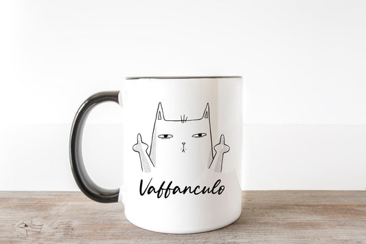 Italien Tasse Vaffanculo Katze Stinkefinger frech Arbeit Kollegen  Italien Italienisch Italien Italienerin Geschenkidee