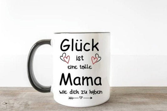 Hermsheide Tasse Muttertag Glück ist Mama wie dich zu haben Geschenk für Mama ideales Muttertagsgeschenk Kaffeetasse zum ersten Muttertag