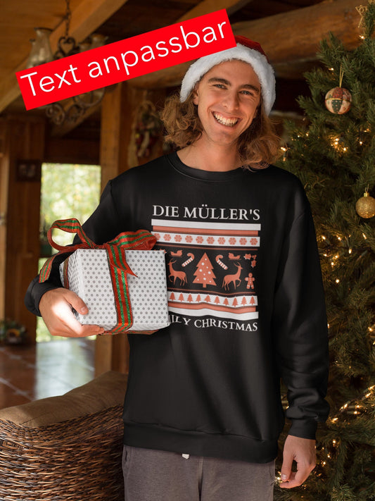 Personalisierbarer Ugly Christmas Sweater Pullover Weihnachten Family Christmas mit Name