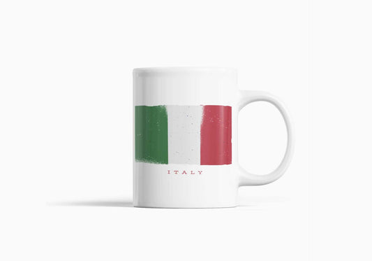 Tasse weiß Italien Flagge Vintage Look Italienliene Italiener Italienerin Geschenk Becher