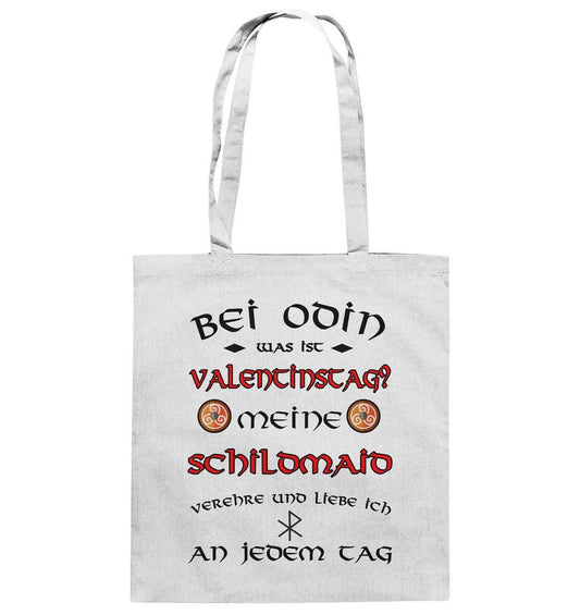 Bei Odin was ist Valentinstag - Tasche Baumwolle lange Henkel - Odin Schildmaid Geschenk - Baumwolltasche