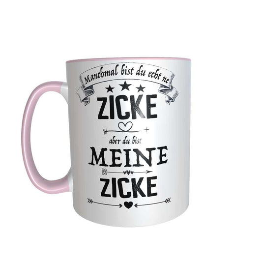 Zicke Kaffeetasse du bist meine Zicke Tasse Spruch Lustig Ehefrau Valentinstaggeschenk Freundin  Geschenk Valentinstag