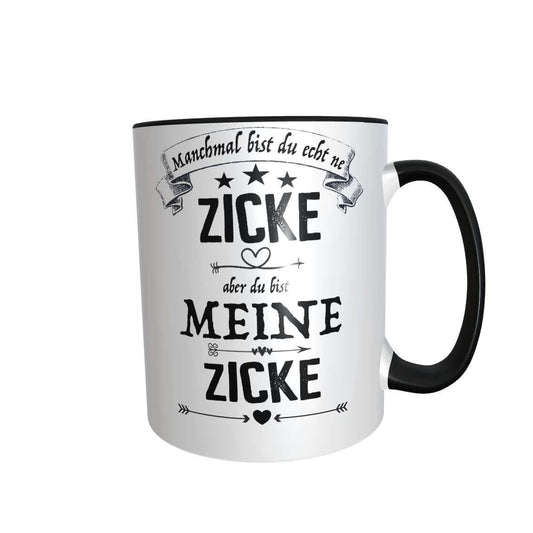 Zicke Kaffeetasse du bist meine Zicke Tasse Spruch Lustig Ehefrau Valentinstaggeschenk Freundin  Geschenk Valentinstag
