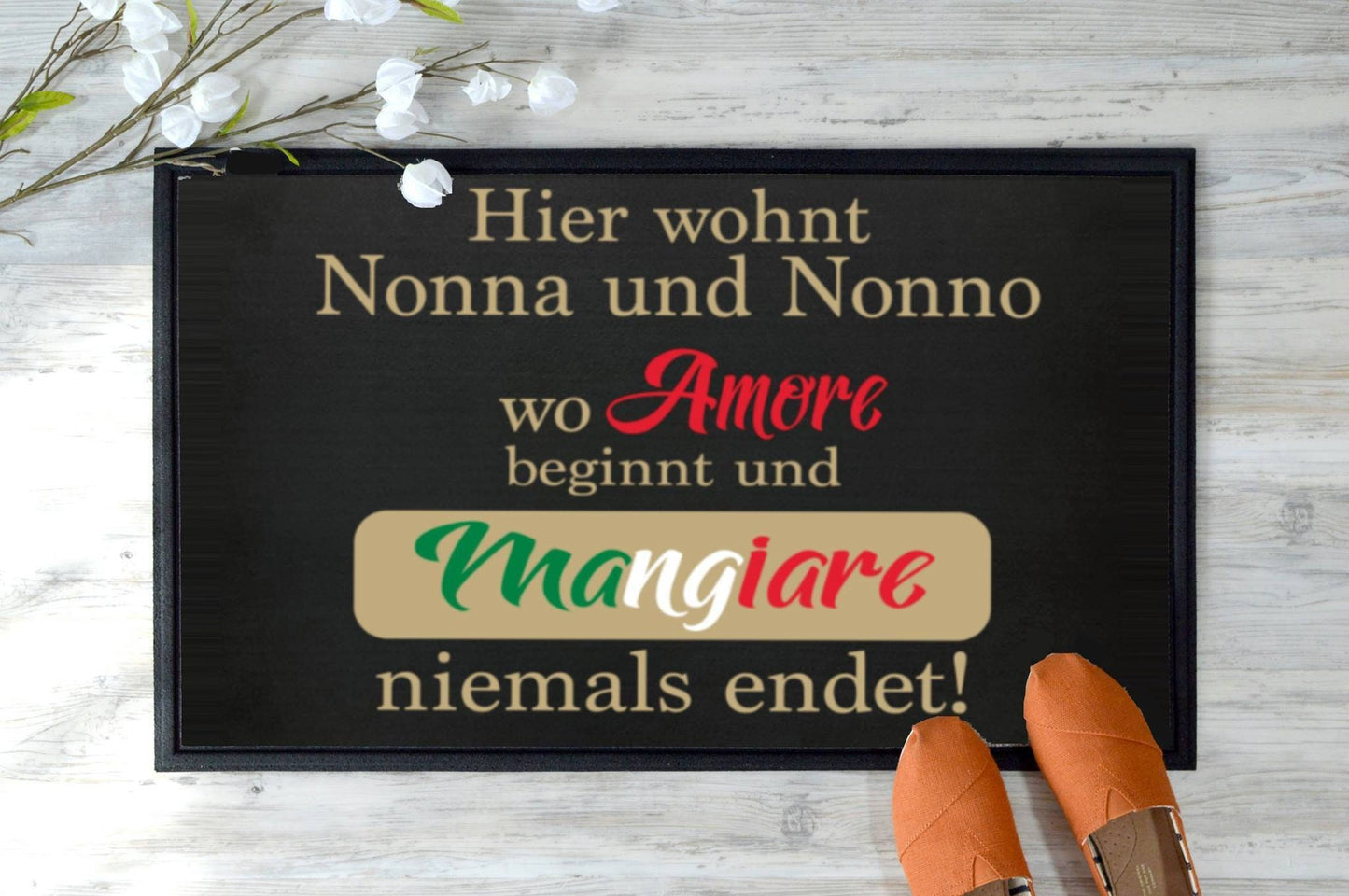 Nonna & Nonno wo Mangiare niemals endet" Staubfangmatte / Fußmatte  Italien Italiener