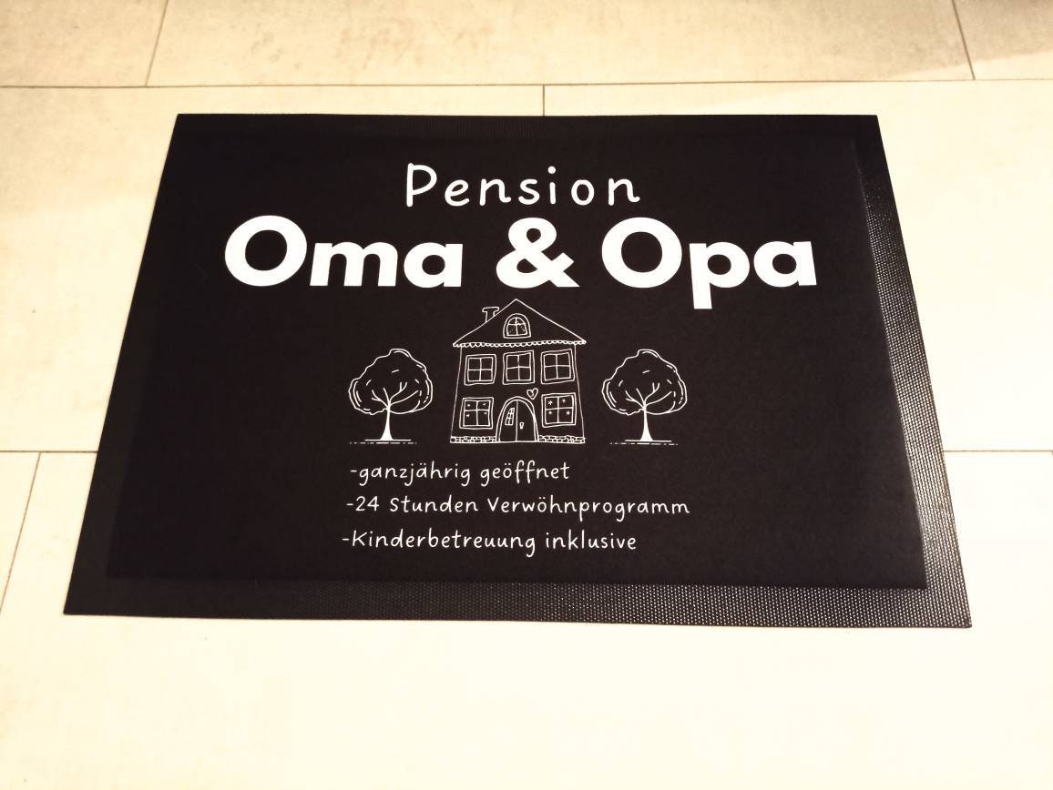 Fußmatte Pension Oma und Opa personalisiert Großeltern Geschenk Weihnachten