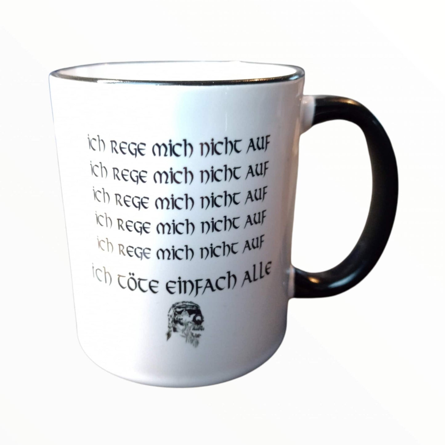 Hermsheide Tasse  Runenschrift rege mich nicht auf töte einfach alle  Wikinger Heidentum Runen Viking Vikings Humor Nordmann Nordmänner larp