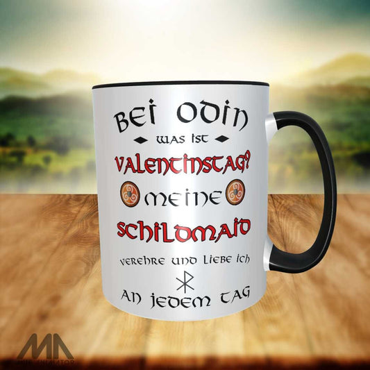 Tasse mit Spruch Hermsheide Tasse  Was ist Valentinstag Wikinger Heidentum Runen Viking Vikings Humor Nordmann Nordmänner larp