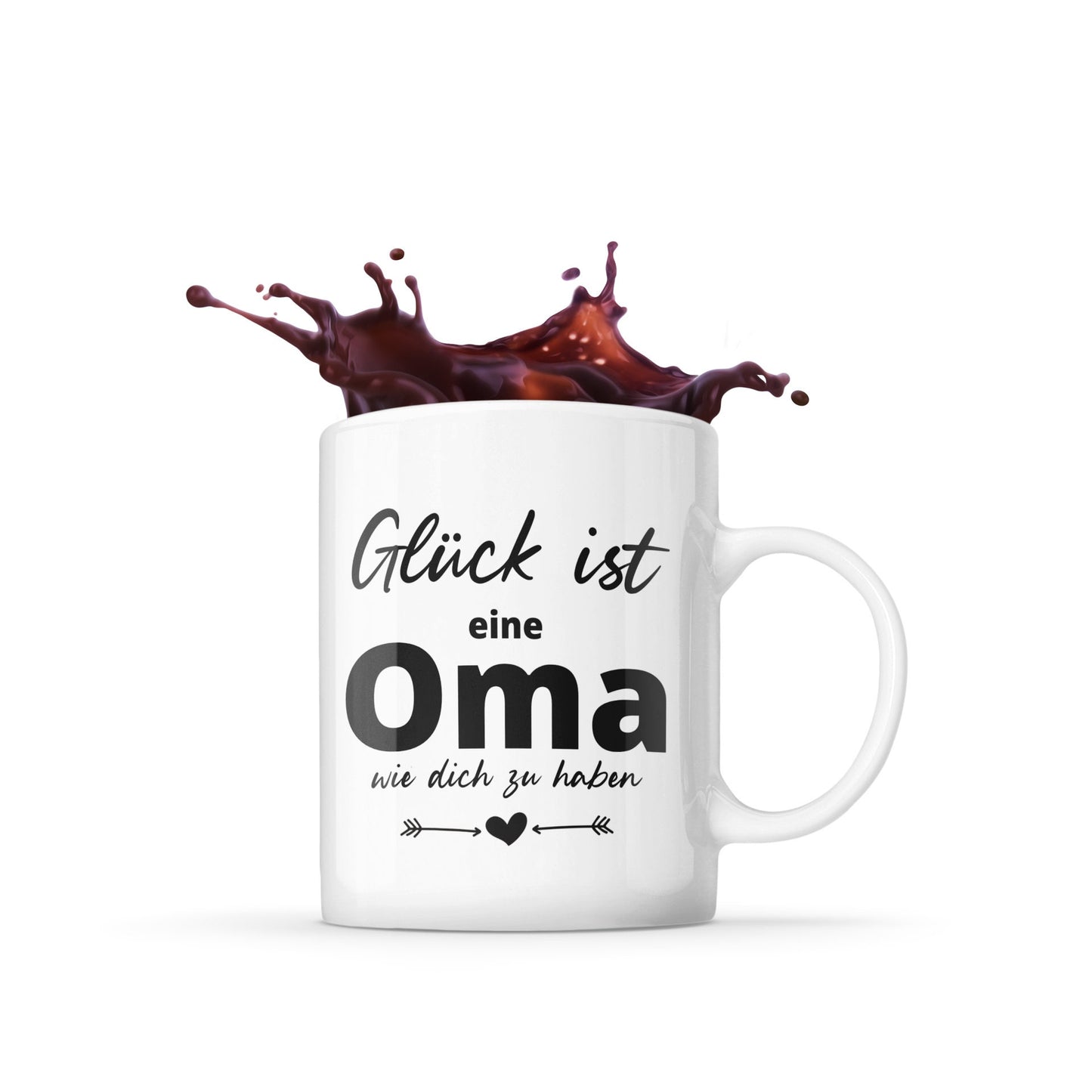 Tasse mit Spruch Tasse Glück ist Oma wie dich zu haben Geschenk Kaffeetasse Omi als Muttertagsgeschenk