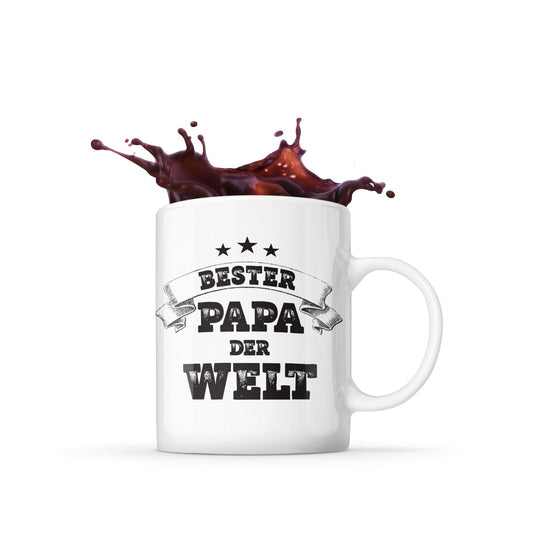 Tasse mit Spruch Tasse bester Papa der Welt  Geschenk  für Väter Kaffeetasse Becher Vatertag Vatertagsgeschenk