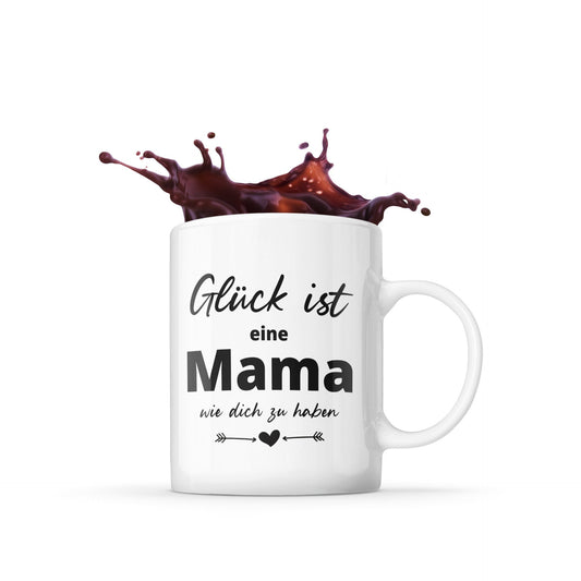 Tasse mit Spruch Tasse Glück ist Mama wie dich Geschenk Kaffeetasse Mama als Muttertagsgeschenk